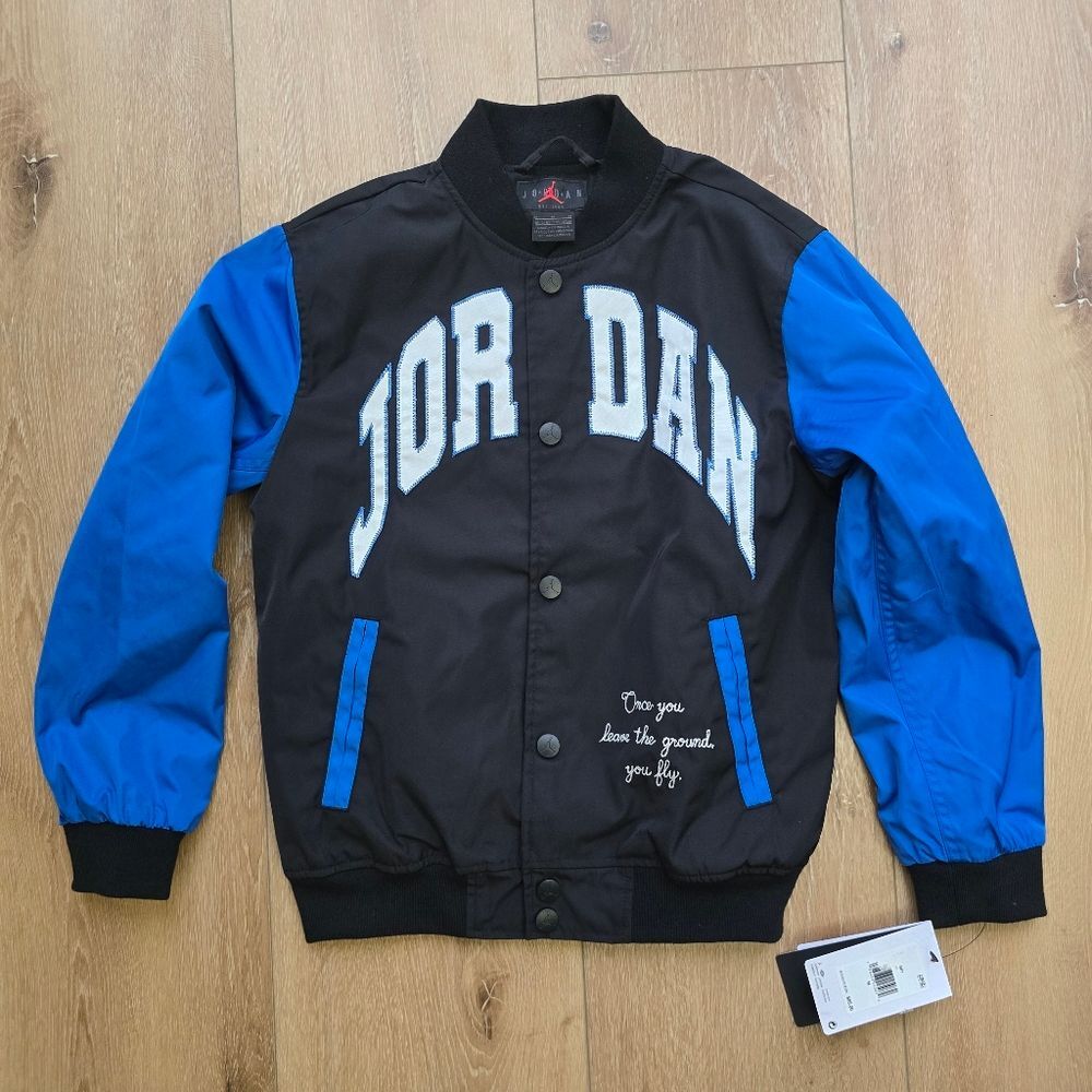 Jordan Nike Long Sleeve Varsity Jacket Size Ym Medium 10-12